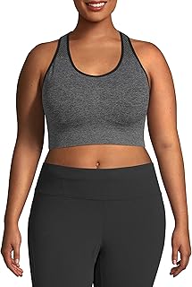 Plus Size Sports Bras for Women High Support Seamless Racerback Padded White/Black Sports Bra Yoga Workout Bras