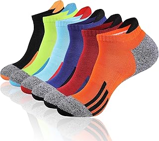 JOYNE Mens Ankle Low Cut Athletic Tab Socks for Men Sport Comfort Cushion Sock 6 Pack
