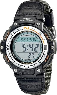 Men's SGW100B-3V Digital Compass Twin Sensor Sport Watch, Green/Fabric Strap, NO SIZE, Digital