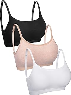 3 Pieces Mini Camisole Bra Padded Bra Tank Top Bra Women Sports Bra with Straps