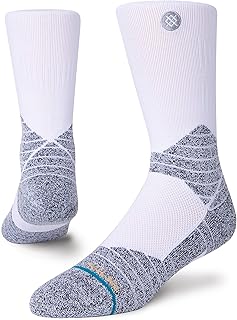 Stance ICON SPORT CREW Men's Short Socks, WHITE (01001), Large
