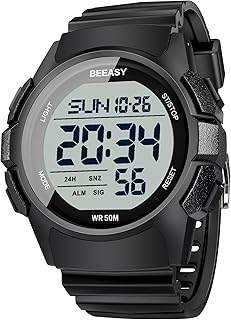 Mens Digital Sports Watch Waterproof with Stopwatch Countdown Timer Alarm Mode Dual Time Watch for Men