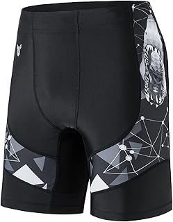 Men's Rash Guard Swim Shorts Compression Swimming Jammer Cool Dry Active Swimsuit Workout Shorts Sports Tights