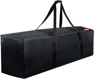 Premium Zipper Travel Duffel Bag, 24-35-45-47-50 inch Sports Equipment Luggage Bag for Men Women, Water Resistant Oversize Foldable Tent Storage Bag, Black, 47 Inch, 47 Inch