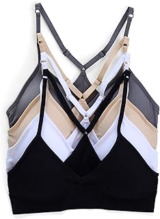 Women’s 4 Pack Racerback Sports Bralette Seamless Wireless Comfort Bra