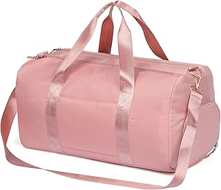 Duffle Bag For Women, Sports Duffel Bag for Gym with Wet Pocket & Shoe Compartment, Overnight Weekender Travel Bag, 0 pink, medium, Sports Duffle