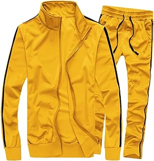 Men's Activewear Full Zip Warm Tracksuit Sports Set Casual Sweat Suit