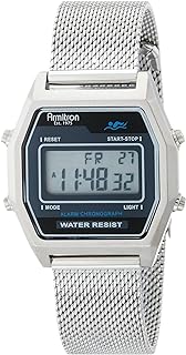 Sport Retro Digital Chronograph Mesh Bracelet Watch, 40/8485
