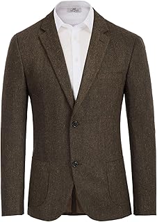 Herringbone Tweed Blazer British Wool Blend Sport Coat Jacket