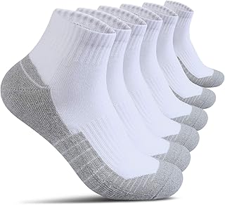 Begrily Cotton Socks for Men Low Cut, Max Cushion Thick Athletic Ankle Mens Sock for Hiking Running Sport Work 6 Pack