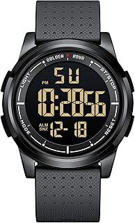 Ultra-Thin Minimalist Sports Waterproof Digital Watches Men with Wide-Angle Display Rubber Strap Wrist Watch for Men Women