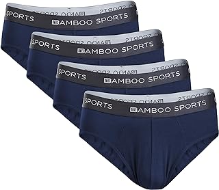 Bamboo Sports Mens No Fly Bamboo Underwear Briefs- Super Soft & Comfortable Fit