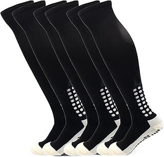 Yufree Men's Soccer Socks Anti Slip Knee Socks Non Slip Grip Pads for Football Basketball Sports Socks, 2/3 Pair