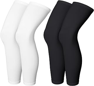 Compression Leg Sleeve Full Length Leg Sleeves Sports Cycling Leg Sleeves for Men Women, Running, Basketball