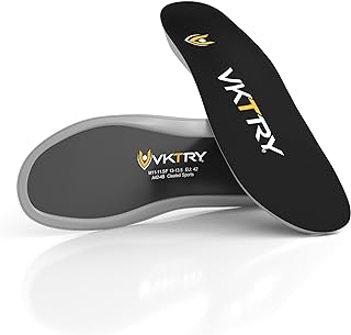 VKTRY Silver Sports Unisex Insoles: Carbon Fiber Insoles for Casual Athletes up to 150lbs in Weight – Shock Absorbing, Energy Return & Explosiveness, Improved Performance, Injury Protection & Recovery