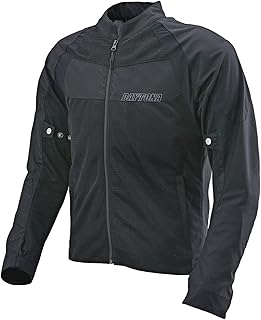 Daytona HBJ-058 Motorcycle Jacket, Spring and Summer, Soft Protector Included, Sports Mesh Jacket, Black, L Size