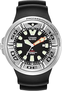 Citizen Men's Promaster Dive Eco-Drive Watch, 3-Hand Date, Polyurethane Strap, ISO Certified, Anti-Reflective Curved Crystal, Screw-Back Case and Crown