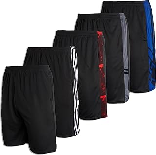 Men's Active Athletic Performance Shorts with Pockets - 5 Pack