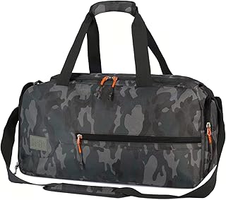 Water Resistant Sports Gym Travel Weekender Duffel Bag with Shoe Compartment (Camouflage)