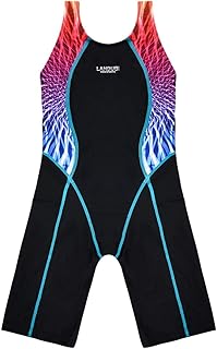 Girls Athletic One Piece Swimsuit Splice Racer Back Swminwear Boyleg Competitive Bathing Suit
