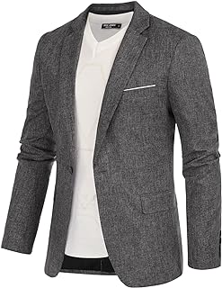 Men's Casual Lightweight Blazer Sport Coat One Button Business Suit Jacket