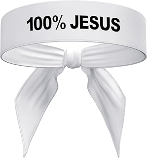 100% Jesus Sports Head Tie Headband Wrestling White Black Athletic Fitness Stretch Sweatband Ninja Tie Bandana Headwrap Moisture Wicking Soccer Fútbol Football