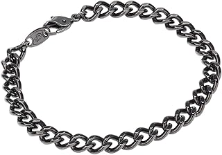 Carbonized Titanium Chain Bracelet – Corrosion-Resistant, Lightweight, Pure Premium Grade for Sports, Gym, and Athletics for Men and Women, Black