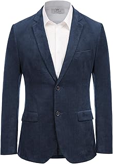 Paul Jones Men's Casual Corduroy Blazer Jacket Slim Fit Two-Button Sport Coat