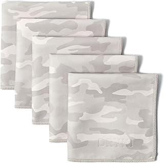 DRYKI Sweat Absorbing Handkerchiefs - The Original Sport Microfiber Hankies for Wicking Sweat from Hands, Face, Body (Stone Camo, 5 Pack)