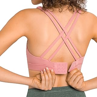 Adjustable Criss Cross Back Hook and Eye Closure Wirefree Sports Bra Crop Tank Top