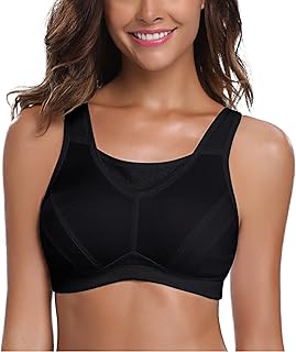 Women's High Impact Sports Bra Full Coverage Wirefree Non Padded Workout Bra Plus Size