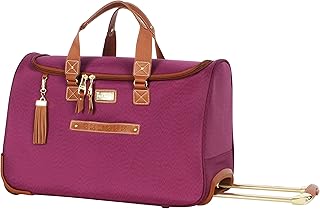 Designer Carry On Luggage Collection - Lightweight 20 Inch Duffel Bag- Weekender Overnight Business Travel Suitcase with 2- Rolling Spinner Wheels, Global Purple, Sports