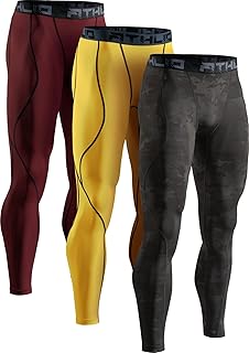 2 or 3 Pack Men's Compression Pants Running Tights Workout Leggings, Cool Dry Technical Sports Baselayer