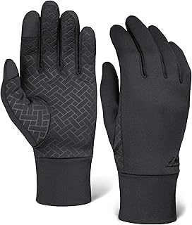 Running Gloves with Touch Screen - Winter Glove Liners for Texting, Cycling - Thin & Lightweight Cold Weather Thermal Gloves