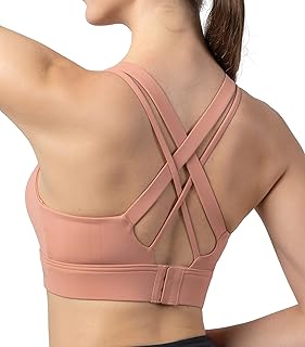 Sports Bras for Women,Padded High Impact Support Criss-Cross Back Sports Bra, Sexy Yoga Gym Running Bra