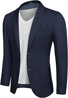 Mens Casual Blazer Sport Coat Lightweight Two Button Business Jackets