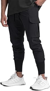 Men's Slim High Rib Cargo Jogger Tapered Pants