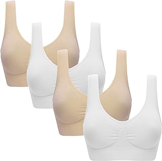 Women's 3 Pack Seamless Comfortable Sports Bra with Removable Pads