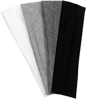 Headbands for Women Cloth Fashion Fabric Stretchy Thick Headbands for Women Cute Soft Hair bands for Women' s hair Headbands for Yoga Sports Running Black White