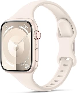 Slim Band Compatible with Apple Watch Bands 40mm 38mm 41mm 42mm 44mm 45mm 49mm for Women Men,Soft Thin Narrow Silicone Sport Strap Wristbands for iWatch Series 9 8 7 6 5 4 3 2 1 SE Ultra/Ultra 2
