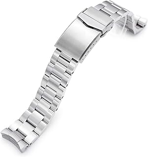 20mm Super-O Watch Band compatible with Seiko 5 Sports 40mm SRPE51 SRPE53 SRPG35 SRPE57 V-Clasp Brushed