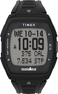 Timex Ironman® T300+ Activity Tracking Sports Watch - Black Strap Digital Dial Black Case, Black, Digital