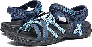 Hiking Sandals for Women, Comfortable Sports Walking Sandals with hook and loop Strap, Lightweight and Durable Athletic Sandals for Outdoor Adventure