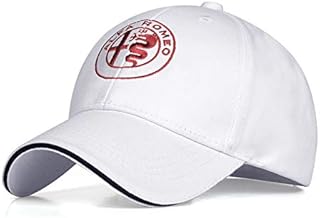 Automotive Logo Embroidered Adjustable Baseball Caps for Men and Women Hat Travel Cap Car Racing Motor Hat (fit a-lfa White)