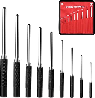 Roll Pin Punch Set, 9pcs Removing Repair Tools, Great for Automotive, Watch Repair, Jewelry and Craft(9pcs Roll Pin Punch)