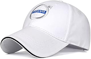 Automotive Logo Embroidered Adjustable Baseball Caps for Men and Women Hat Travel Cap Car Racing Motor Hat (fit V-olvo White), Fit V-olvo White