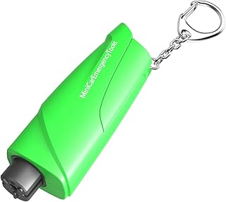 QUZOC Window Breaker Seatbelt Cutter 3-in-1 Car Glass Breaker Keychain Emergency Escape Tool for Land and Underwater, Car Safety Hammer Automotive Life Safety Tools Kit (Green)