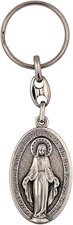 1.5" Large Miraculous Medal Keychain | Driver Accessories | Durable and Detailed Metal | Christian Automotive|