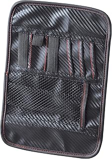 SEIWA W856 Car Storage Supplies, Sun Visor Pocket, Carbon Pattern, Black