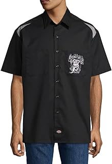 Men's Gas Monkey Garage Hot Rod Automotive Work Shirt Big-Tall